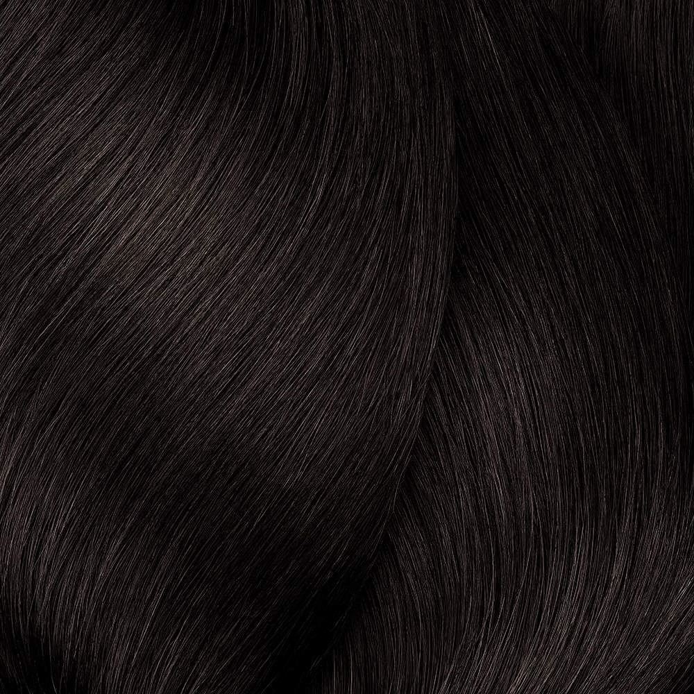 Close-up of dark brown hair texture