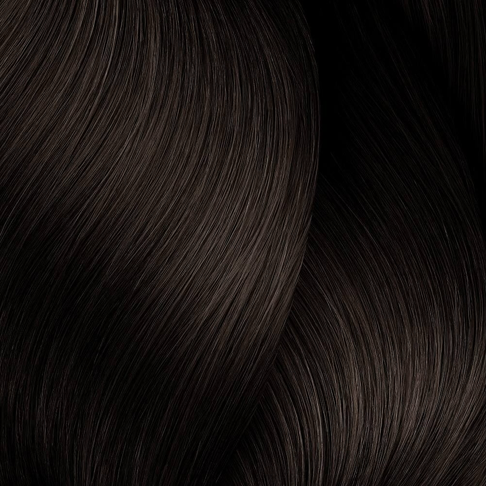 Close-up of dark brown hair strands 