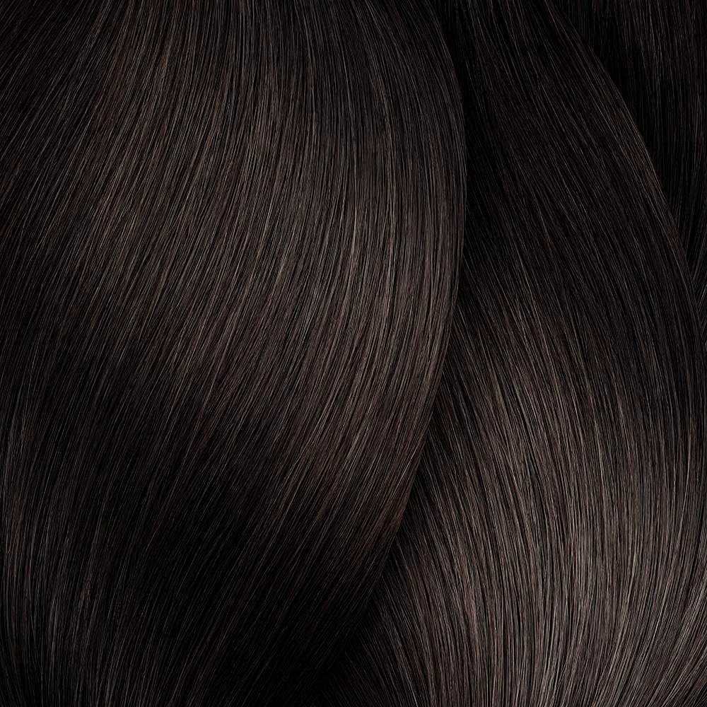 Close-up of dark brown hair strands 