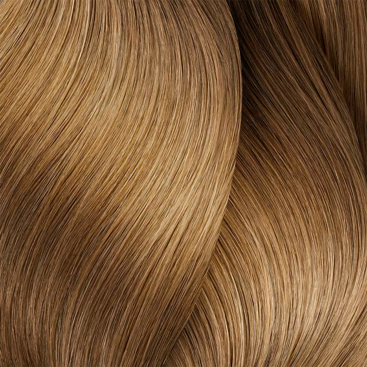 Close-up of brown and blonde hair extensions