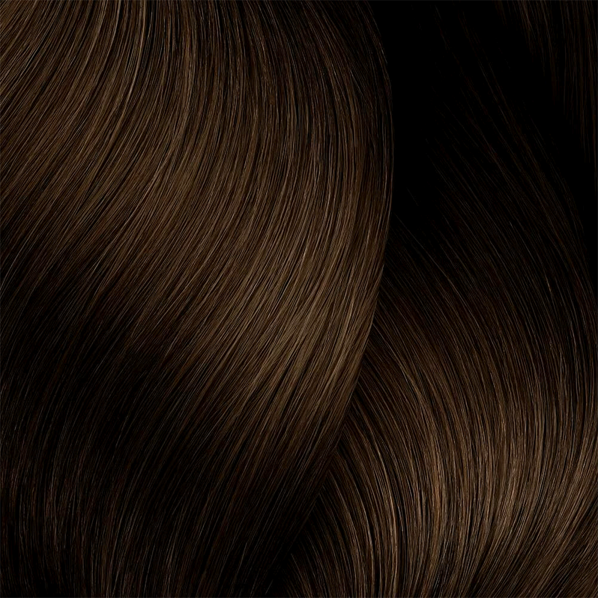 Close-up of dark brown hair strands 